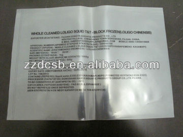 Printed LDPE Flat Frozen Food Packaging Bag