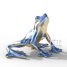Outdoor metal animal statue stainless steel frog sculpture