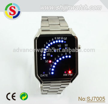 hot sale waterproof binary time new fashion silicone watch with LED screen