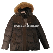 2016 wholesale custom quilted mens jackets with hat padding jacket