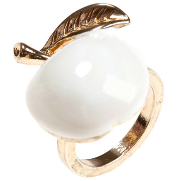 Adam & Eve white apple diamond ring with gold plated