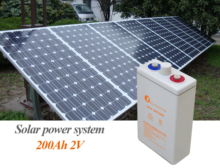 Guangzhou battery supplier rechargeable OPzV 2V 200Ah solar battery