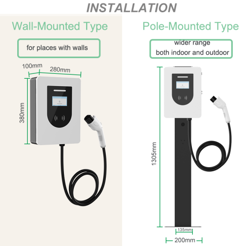 Tarjeta de barrido montada en la pared de 7kw EV Charger Type 2