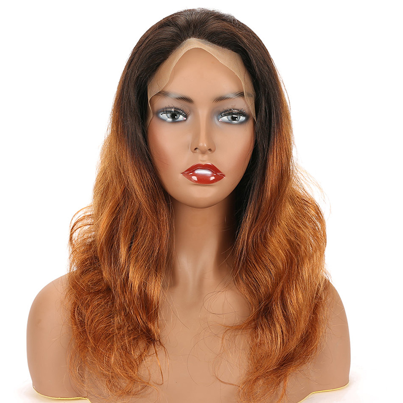 cheap wigs with lowest price,two tone color t1b/27 4*4 closure lace wig human hair