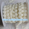 Forme de fleur de 11MM 10 verges / garniture de chaîne de perle de perle en plastique de petit pain