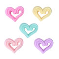 Beau Pastel creux coeur résine Flatback Cabochons doux amour coeur dos plat embellissements Scrapbooking cheveux accessoires bricolage