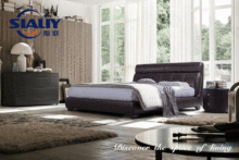 Dark Hue Leather Bed