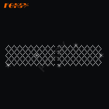 Diamond Crystal Tailless Cheer Bow Iron on Rhinestone