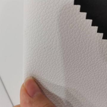 Pure White Lychee Lines PVC Leather