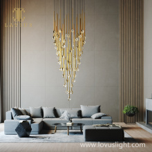 2022 K9 golden yellow high luxury hotel chandelier noble atmosphere chandelier villa living room chandelier