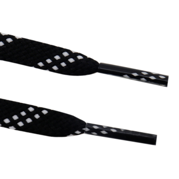 Two Tone Wide Flat Shoelaces with Twill Weave Pattern