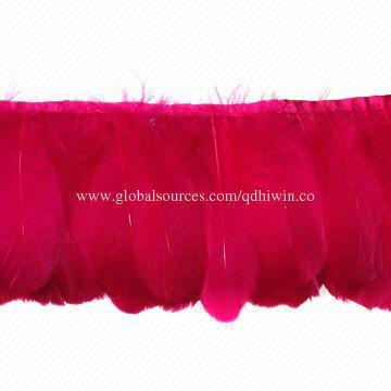 Goose Nagoire Feather Trims, Made of Pink Goose Feather, with 12cm Width