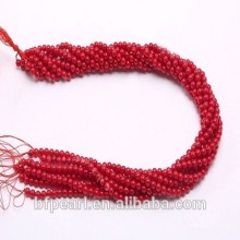 8mm Round Red Coral Beads Loose String