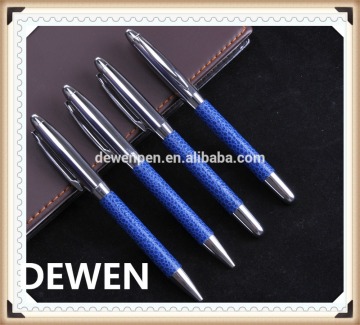 bright finish metal pair pen,leather metal pen sets,senior metal leather pen