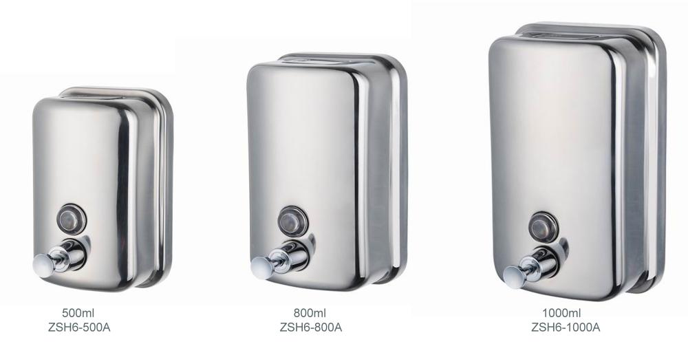 Accesorios de baño Dispensador de jabón líquido de montaje en pared antiguo clásico de acero inoxidable de 500 ml
