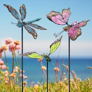 Decoración de estacas de jardín de mariposa