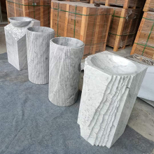 Natural Marble Stone Floating Bathroom Vanity Sink