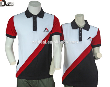 High quality silk screen printing polo t shirt men and women cotton honeycomb polo t shirt