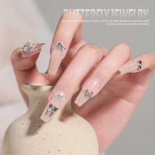 Silver Alloy 3D Butterfly False Nail Accessories - Luxury Nail Decorations