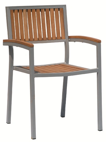 China Wholesale Price Comfortable Aluminum Stacking Plastic Poly Natural Wood Taburete Restaurant Chair