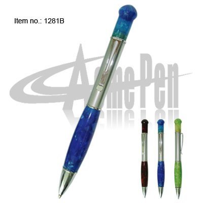 Metal twist action acrylic ball pen