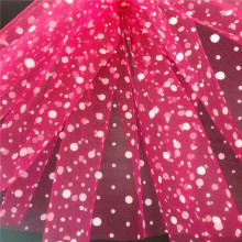 Flocked white Polka DOT Tulle Mesh for Dress