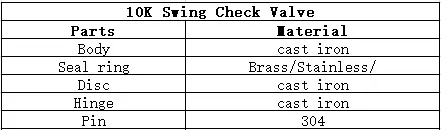 10K Swing Check Valve