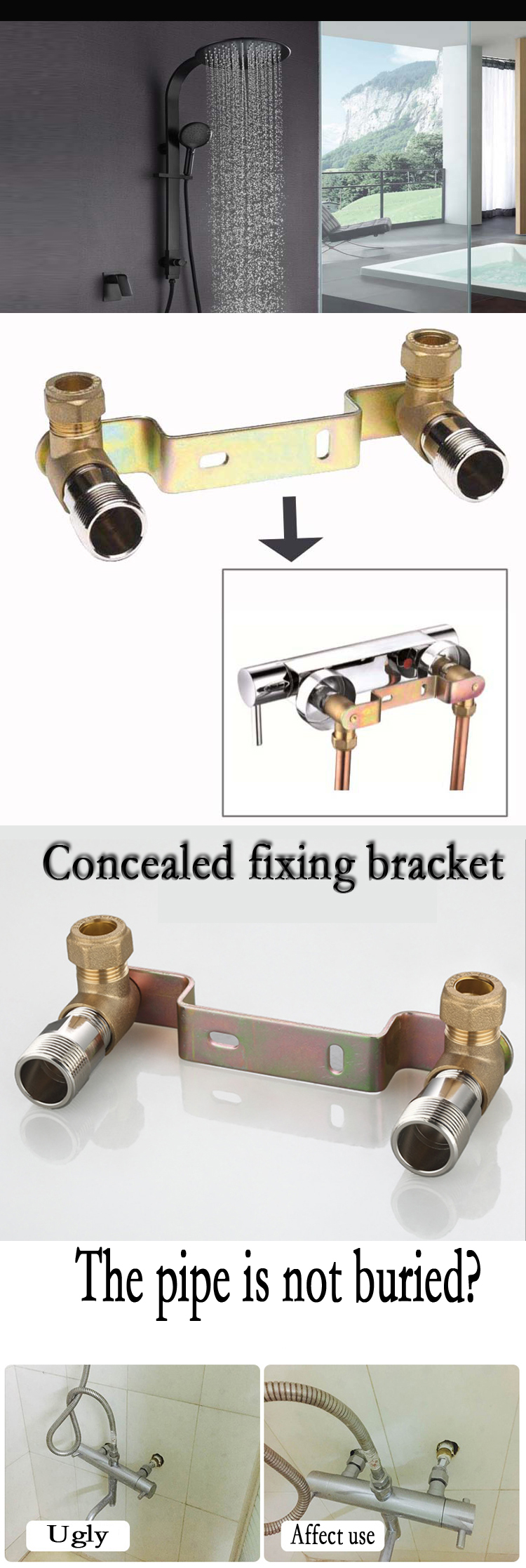 Concealed fixing bracket Shower faucet conversion locator ppr pipe joint fixing bracket buried wall accessories