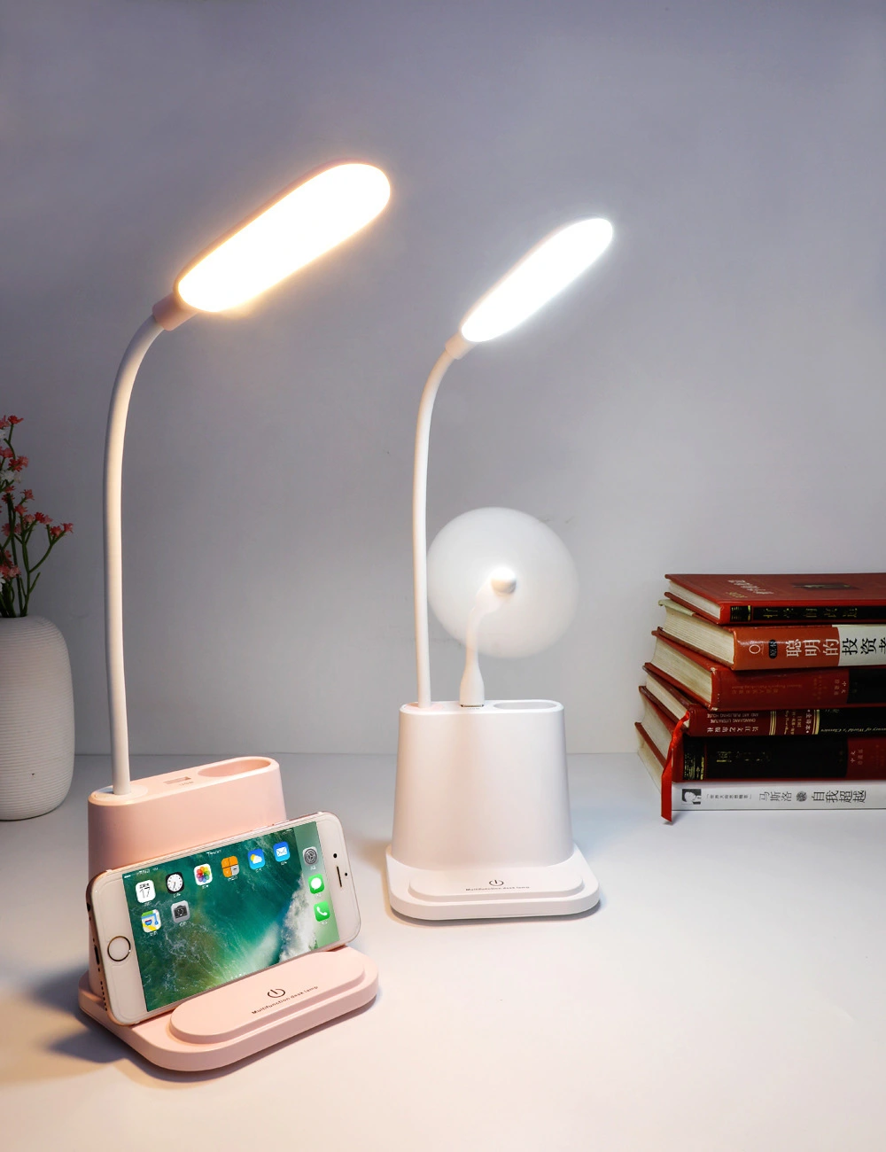 Creative Multi-Function LED Table Lamp with Mini Fan