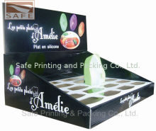 Pop Corrugated Cardboard Display Counter For Cosmetic Products