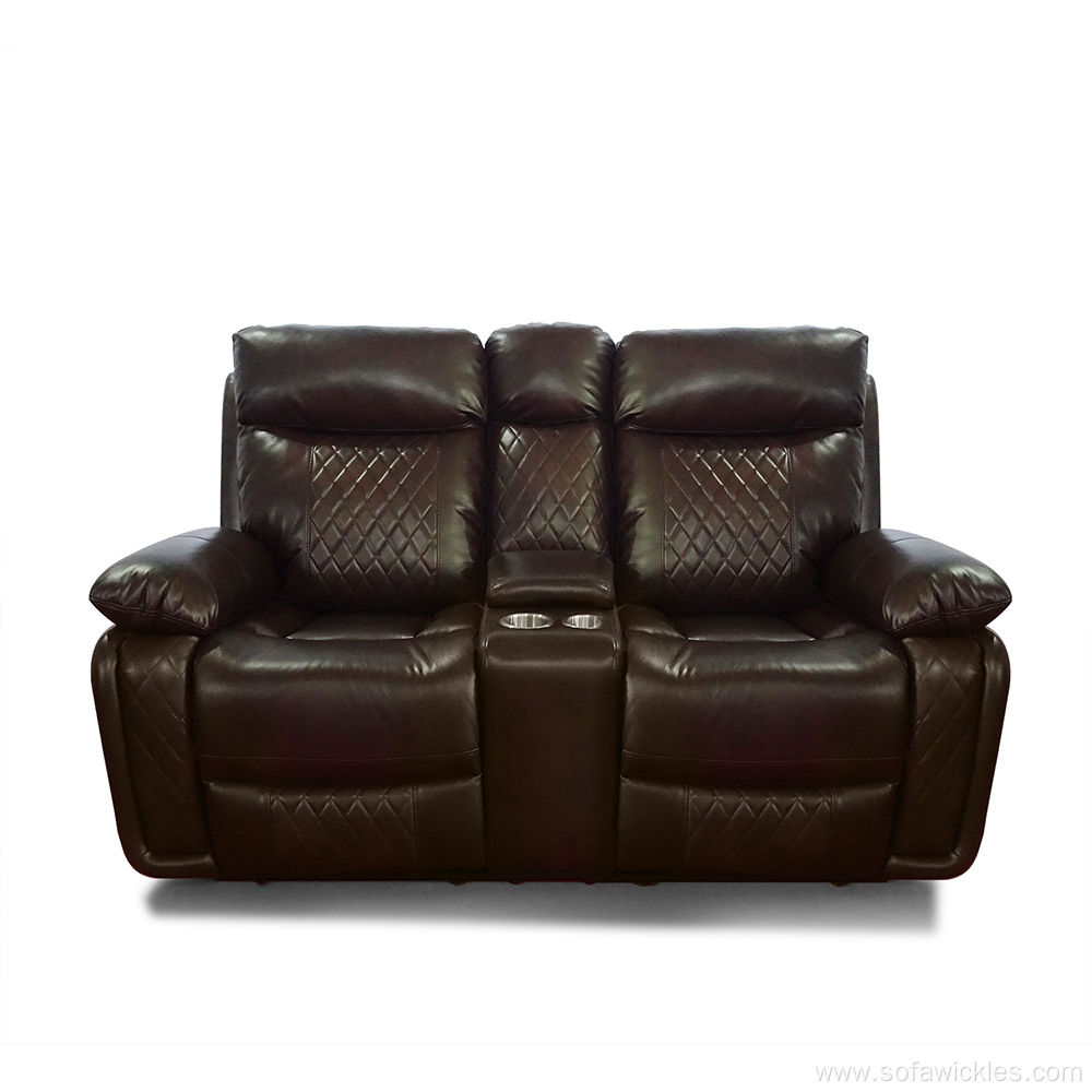 Leather Manual Recliner Loveseats Sofa
