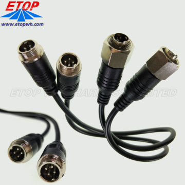 conjunto de cable de radio de conector de enchufe DIN de 4 pines moldeado