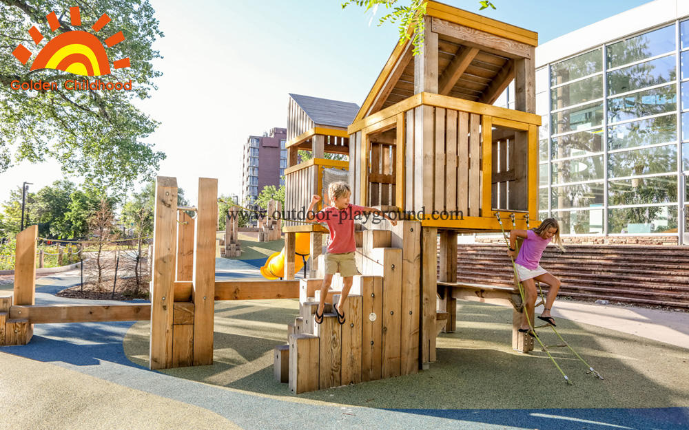 climbing playground natural tower for kids