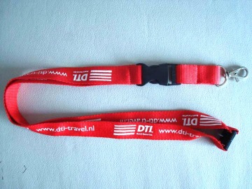 Red Color Promotion Lanyard with Silkscreen Printed Logo