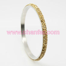 Elegant Gold Color Crystal Stainless Steel Bangle Bracelet For Party