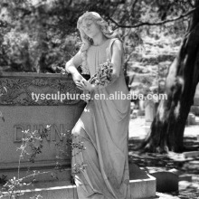 Life size stone lady marble angel for graveyard cemetery decor