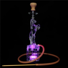 Electric LED light horse shaped single shisha pipe acrylic shisha hookah