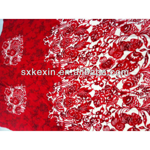 Flanelle rouge chinois / couverture corail