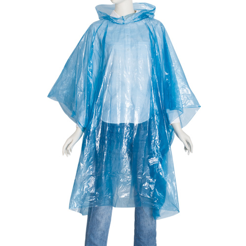 Poncho de lluvia PE desechable impermeable en bola