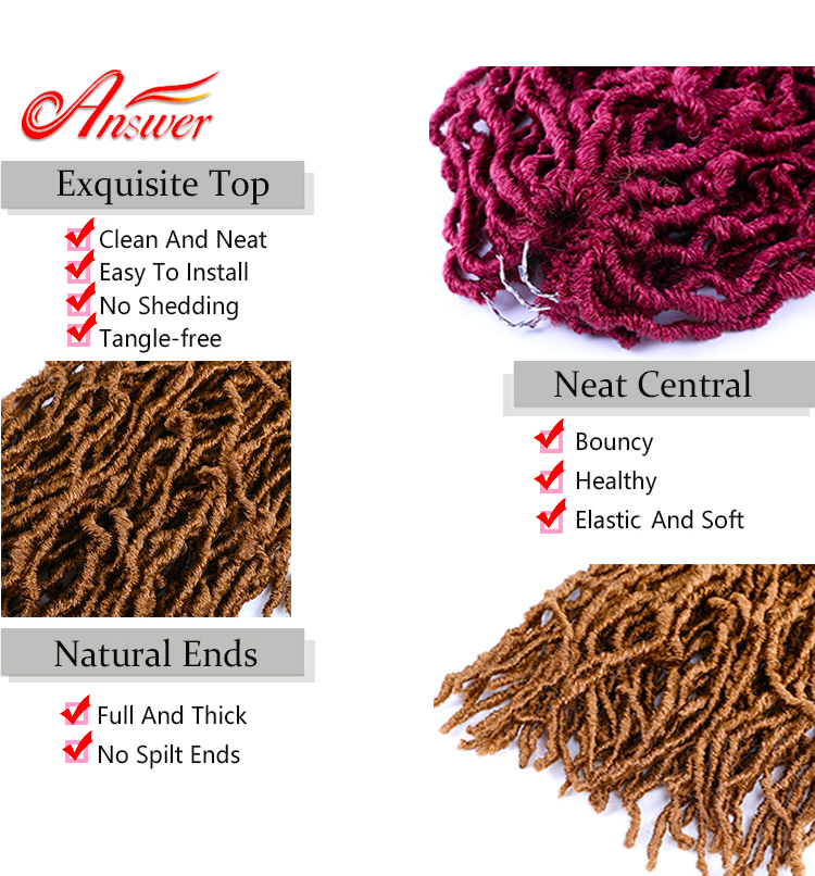 Wholesale Factory Price Crochet Hair New Locs Synthetic Crochet Braid Hair Soft Long Goddess Locs  Braids Hair Extension