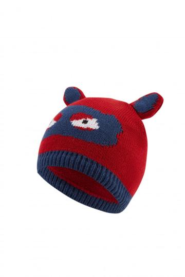 Boy's Knitted Warm Fleece Lined Ultraman Beanie Cap