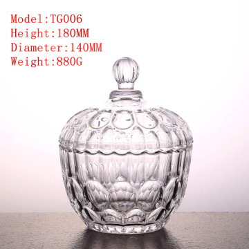 Household candy jar receptacle glass bottle snack glassware