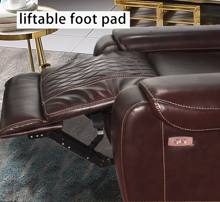 Latest Design Living Room sofa Leather Electric Recliner Sofa Set with USB Charging