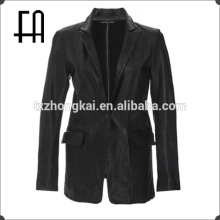 wholesale price high quality genuine leather blazer/leather jacket with notch laple