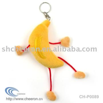 Plush banana keychain,stuffed banana keychain,banana toy