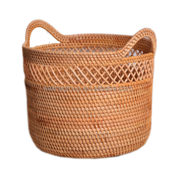 Hot Selling Hand Woven Rattan Laundry Baskets for Household Storage