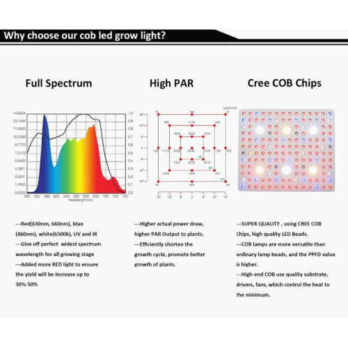 A espiga conduzida cresce a luz espectro completo 3000w