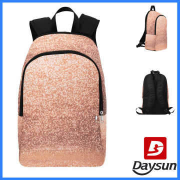 Rose Gold Glitter Light Unisex Casual Daypack Travel Glitter Backpack