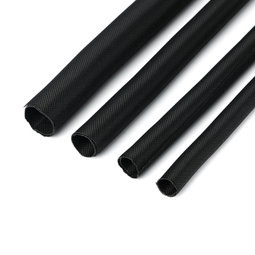 Black Woven Wrap Around Self-Closing Cable Sleeving