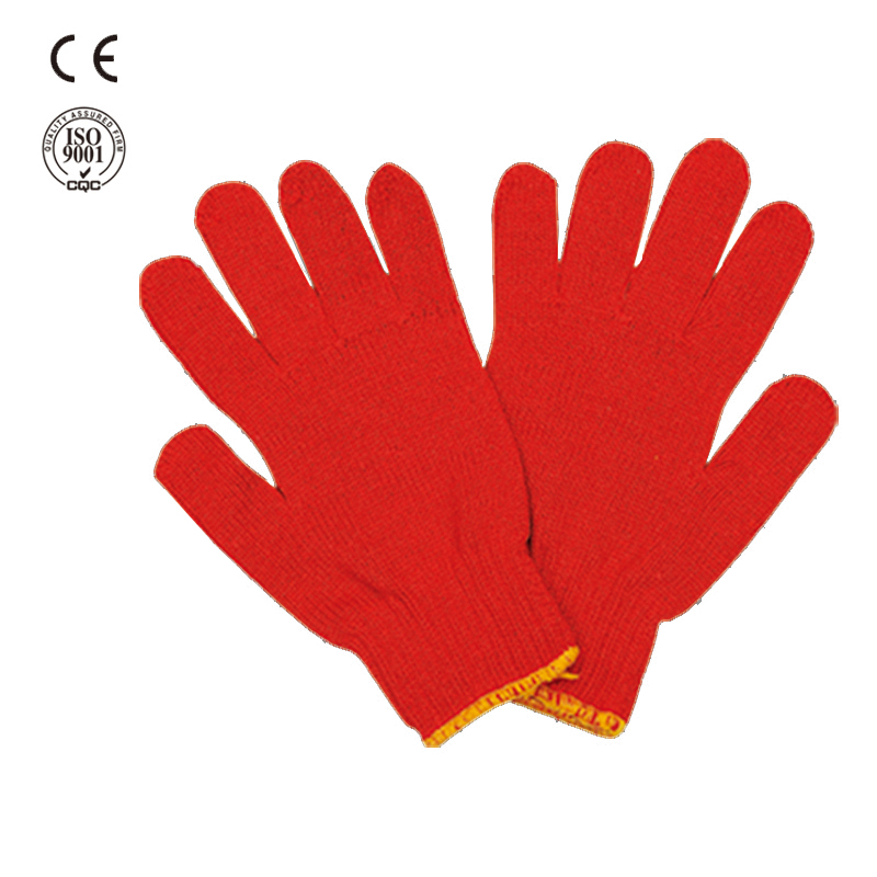 safety work colored cotton gloves